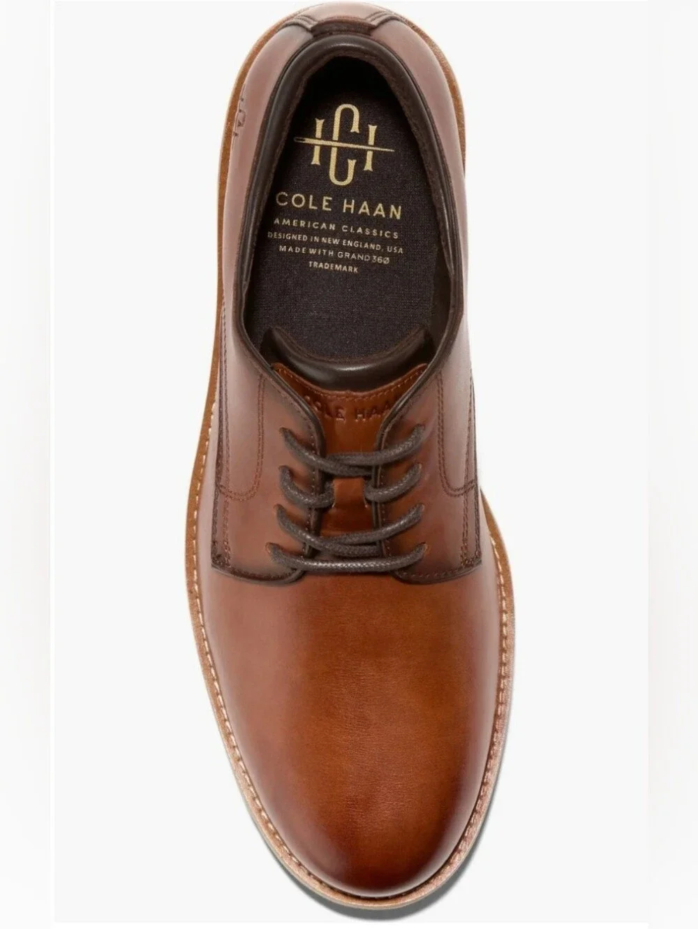 Size 9.5 Cole Haan Brown Leather Derby Shoes - Classic Lace-Up Retail 200$